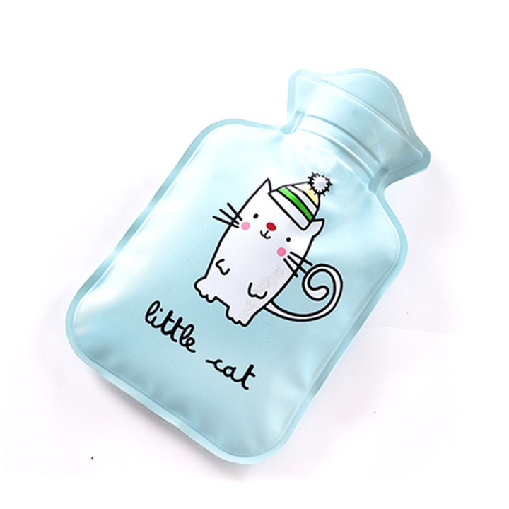 Jormftte testmelegítő, melegvizes palack, rajzfilm mintás design, fehér, 1,5L