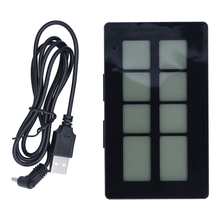 Jormftte digitális stopperóra visszaszámlálóval, többszínű LED kijelzővel, falra szerelhető kialakítással, fekete