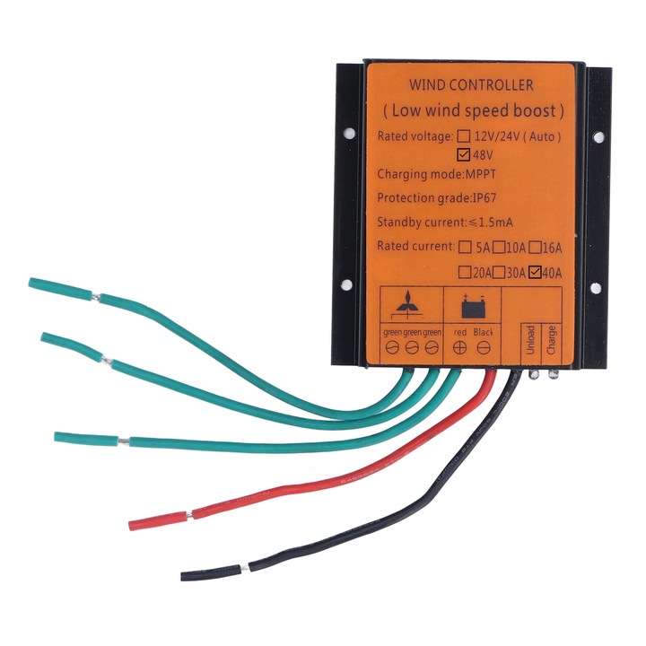 Контролер за вятър Mmgoqqt, MPPT, висока ефективност, IP67 защита, 48V 600W