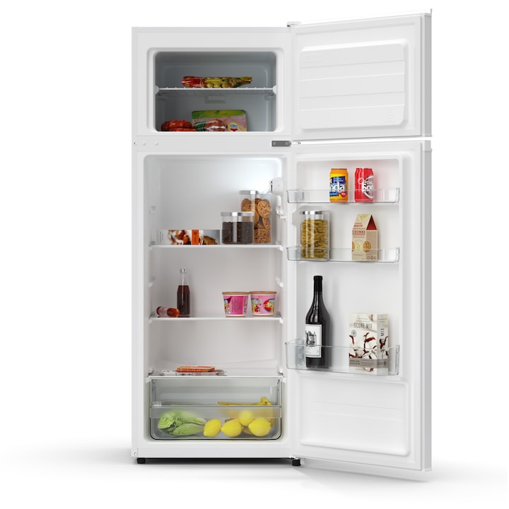 Frigider cu doua usi Tesla RD2100ME, 207 l, Iluminare LED, Clasa E, Usi reversibile, H 143 cm, Alb