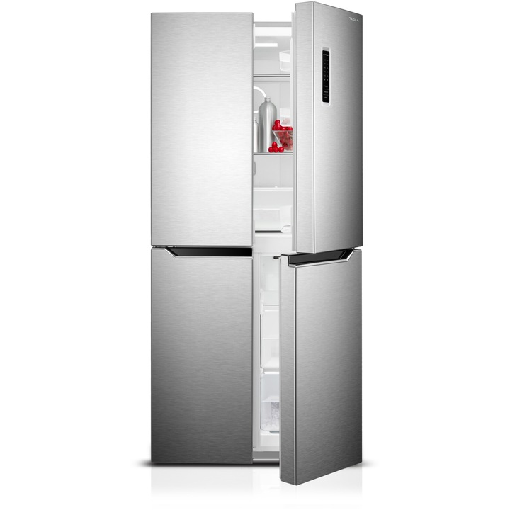 Tesla RM3400FHXE Side by side hűtőszekrény, 362 l, E energiaosztály, Total No Frost, LED érintőképernyő, M 180 cm, Inox