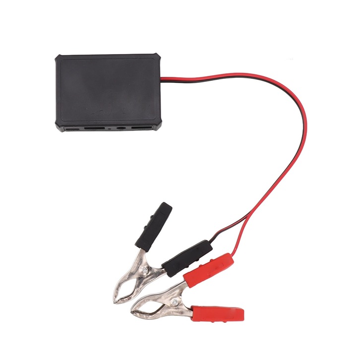 Jormftte 12V-ról 24V-ra USB feszültségszabályzó krokodilcsipesszel, gyorstöltés, ABS, telefonhoz és kamerához