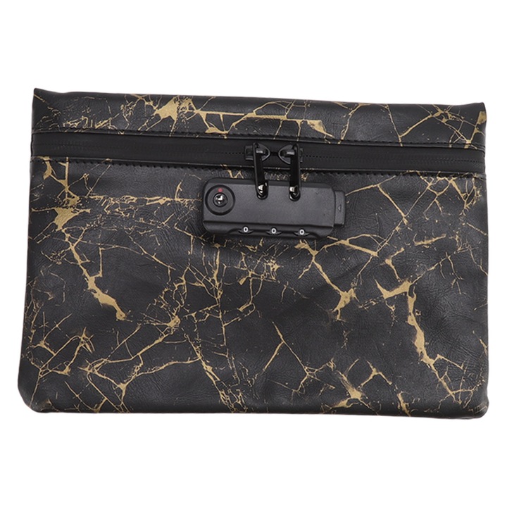 Jormftte női táska, vízálló, cipzáras záródás, jelszózáras design, sötétarany színű