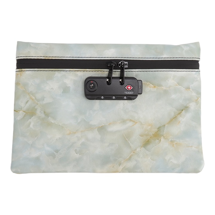 Jormftte női táska, vízálló, cipzáras záródás, jelszavas lakat design, jádezöld