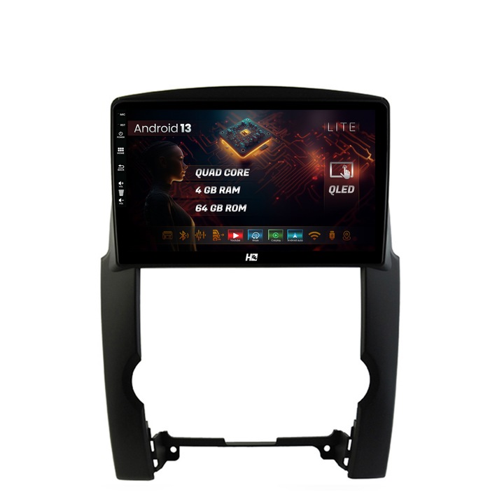Navigatie HUB64 Kia Sorento (2009-2013), 4GB RAM, Android 13, Quadcore, DSP, GPS, Wi-FI, Carplay, Android Auto, USB, Bluetooth, Waze, Touchscreen, 10.1 Inch