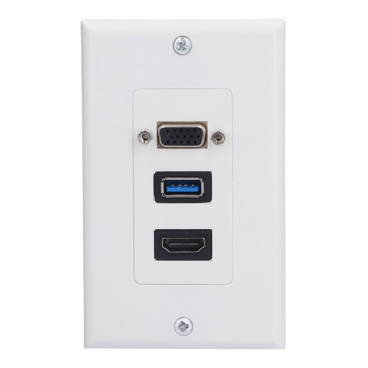 Jormftte multimédia aljzat, 5 Gbps, beépített telepítés, HDMI, VGA, USB