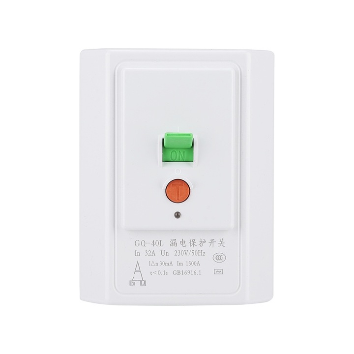 Jormftte 32A 230V szivárgásvédelmi kapcsoló, klímaberendezésekhez, magas hőmérsékletállóság, túlfeszültségvédelem.