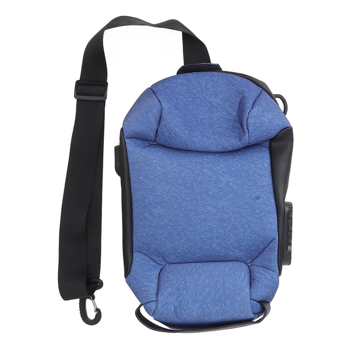 Válltáska, Jormftte, nagy kapacitású, zárható cipzár, kék