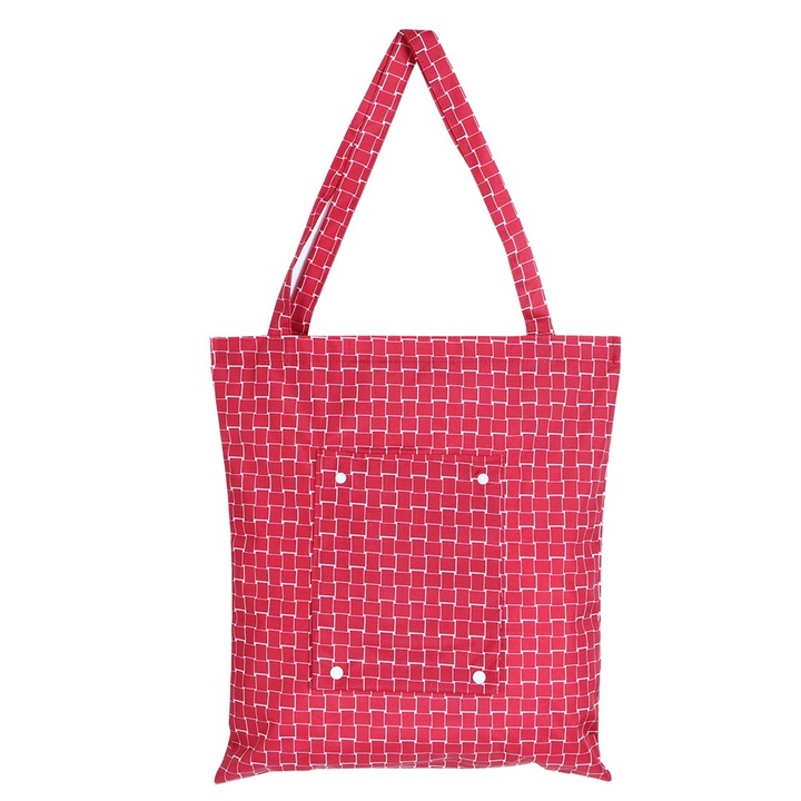 Női bevásárlótáska, longziming, összecsukható, nagy kapacitású, piros