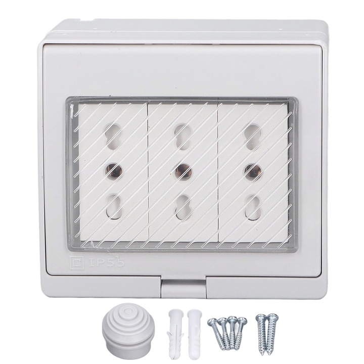 Jormftte fali aljzat, IP55, vízálló, 3 portos, elegáns kialakítás, kültéri