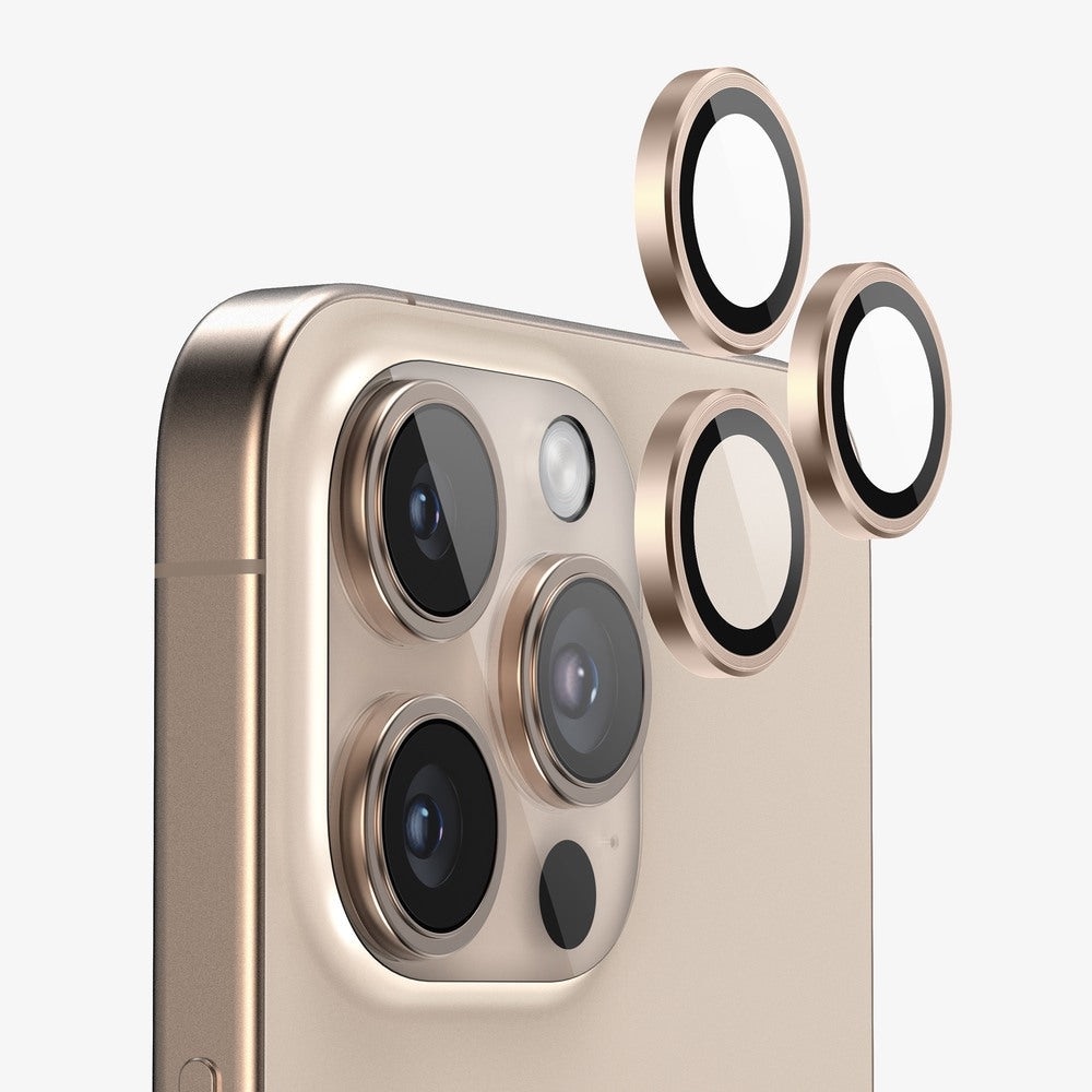 Folie Camera Daden din sticla pentru iPhone 16 Pro/ 16 Pro Max, Full Cover, Protectie Profesionala, Ultra Rezistenta, Calitate Premium, Desert Titanium