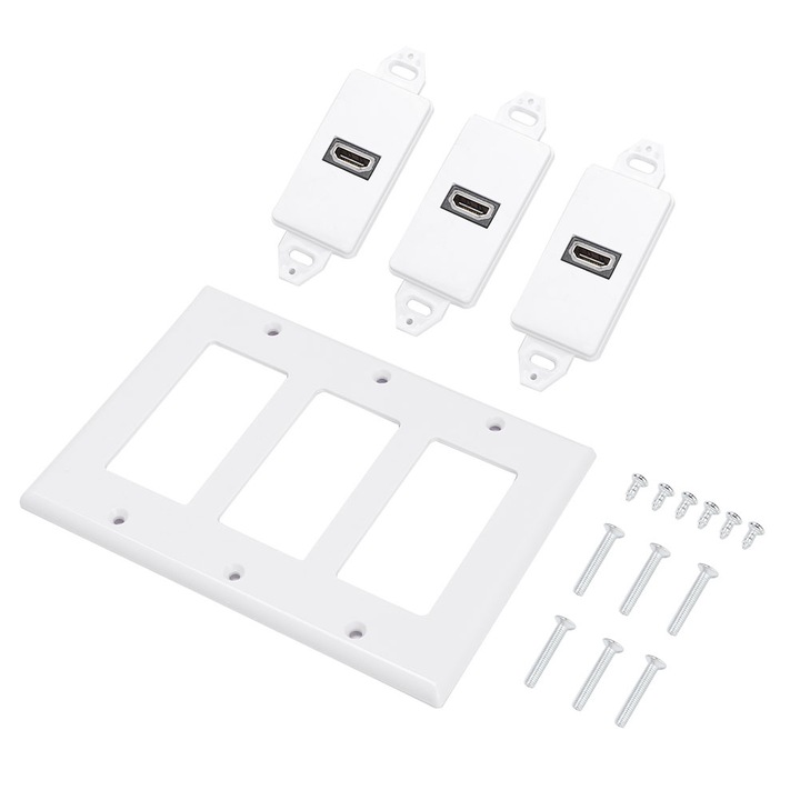 Fali panel 3 HDMI interfésszel, Jormftte, 16.5x11.5cm, fehér