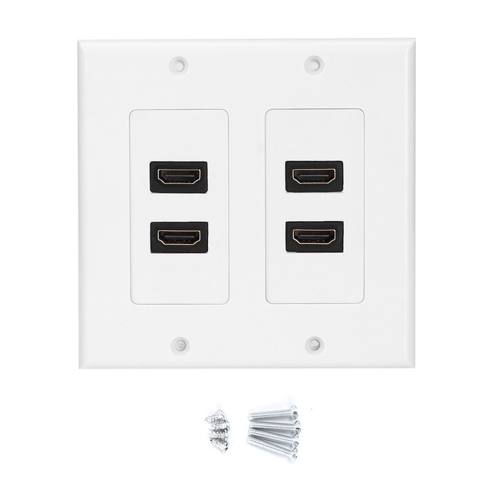 4 portos HDMI fali panel, Jormftte, ABS anyag, könnyű telepítés, otthonra, irodába, szállodába