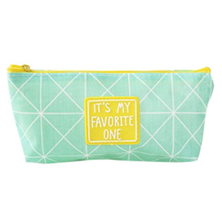 Vászon tolltartó, Jormftte, nagy kapacitású, zöld, kompakt méretek