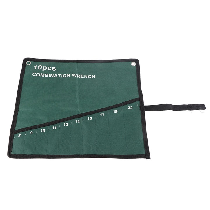 Jormftte Tool Organizer 10 zsebes tárolótáska, gördülő design zöld