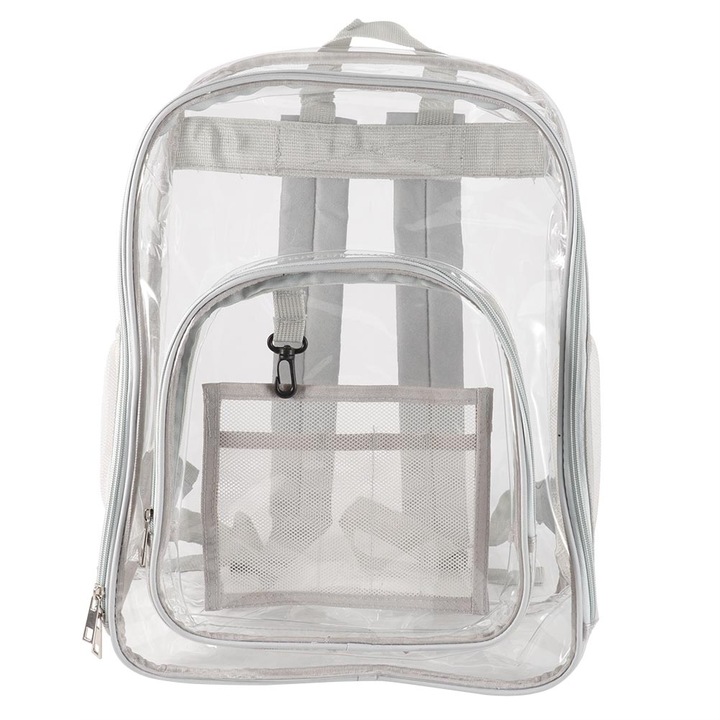 Jormftte unisex átlátszó sport hátizsák, nagy kapacitású, vízálló, szürke