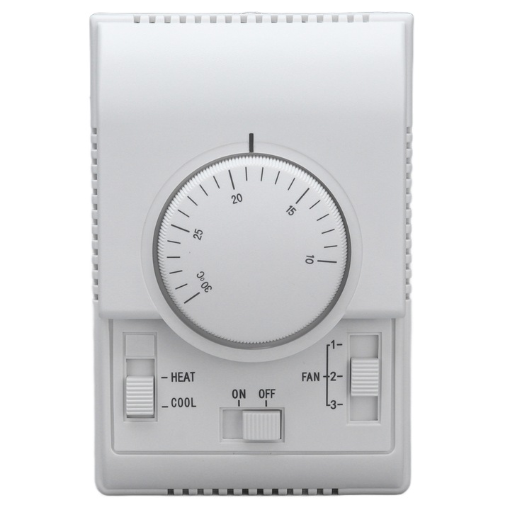 Központi klíma termosztát, Enforose, 2 üzemmódú mechanikus vezérlés, fehér, 110-220V