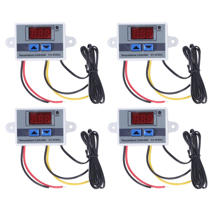 Цифров терморегулатор, Mmgoqqt, 10A, -50-110°C, със сонда NTC10K, 12V, комплект от 4 броя