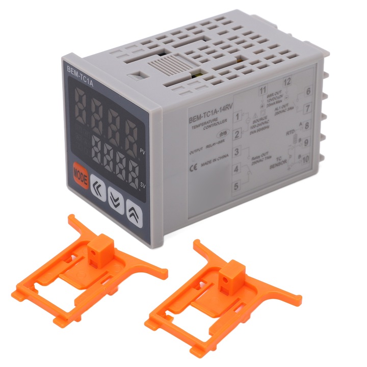 Termostat digital Enforose, control PID, 100-240VAC, 7 segmente LED