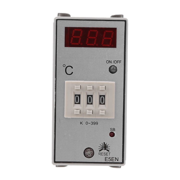 Termostat BERM E5EN-A3RPK, 0-399°C, 220VAC, dimensiuni 48x96x100mm