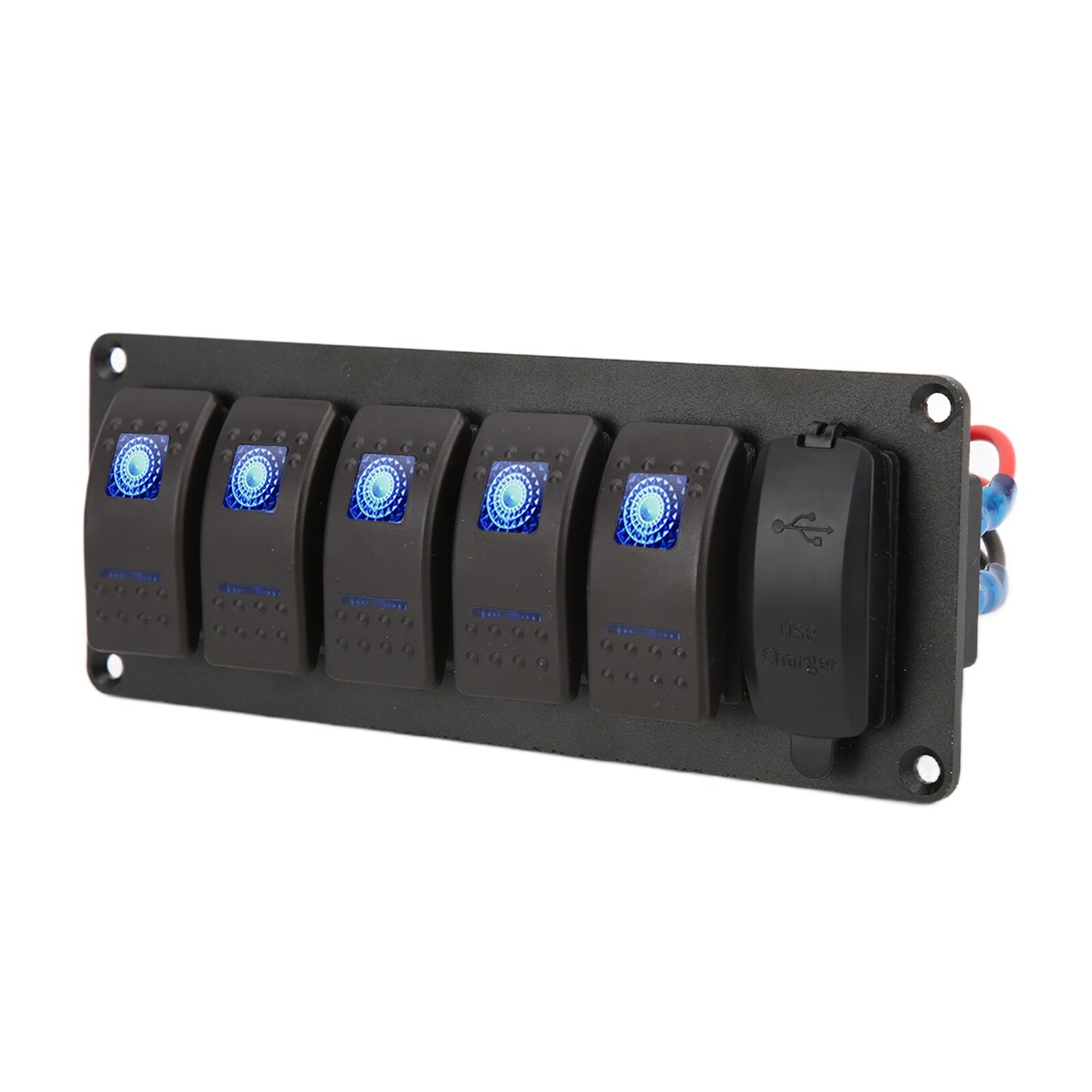Panou comutator rocker 5 switch-uri cu 2 porturi USB, KkvoGmle
