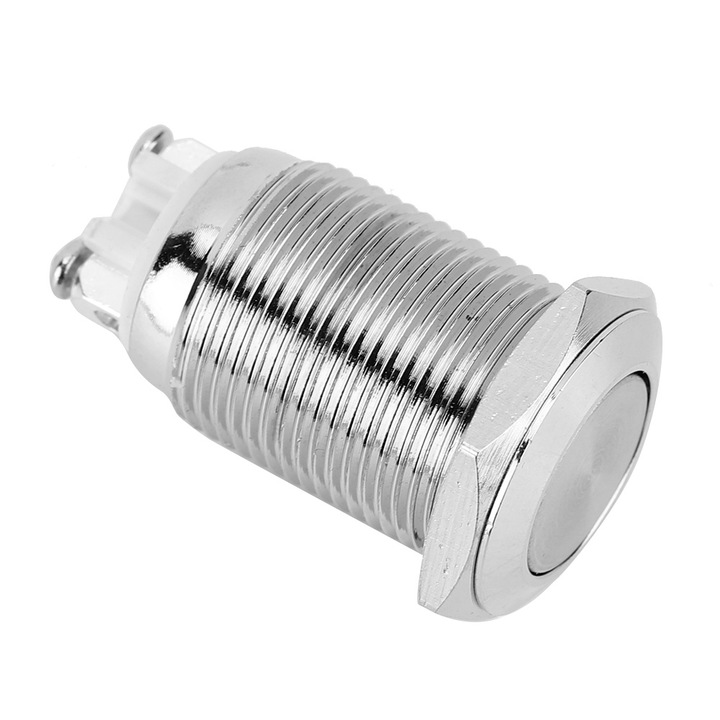 Jormftte kapcsoló, fém nyomógombos billenőkapcsoló, 1x1cm, rozsdamentes acél