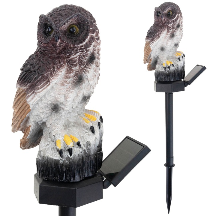 Lampa solara LED, plastic, IP44, 14.5 x 9 x 9 cm, multicolor