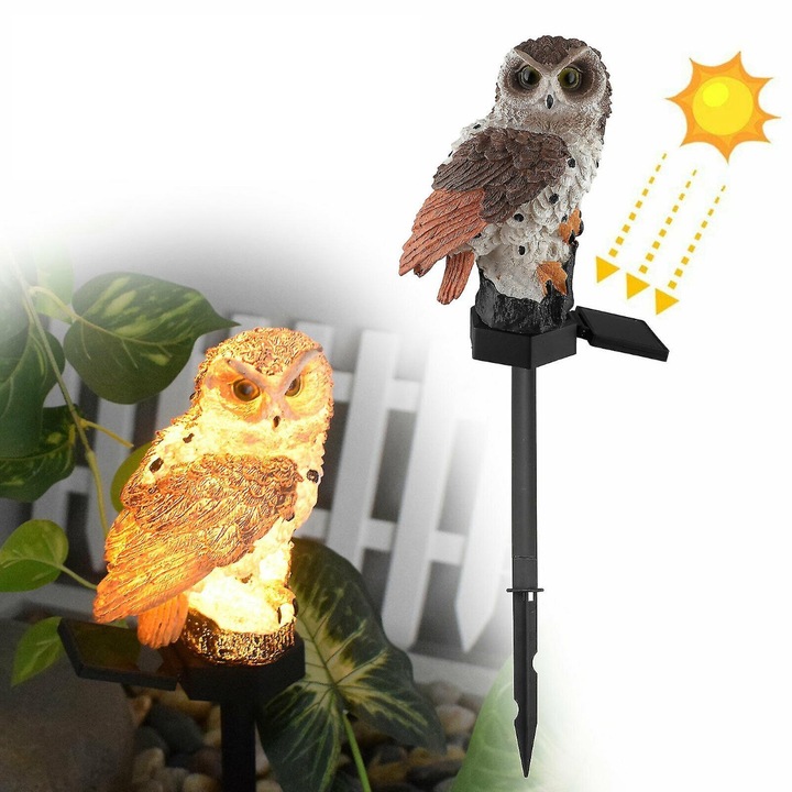 Lampa solara LED, plastic, IP44, 14.5 x 9 x 9 cm, multicolor