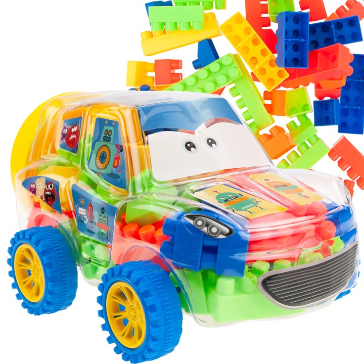 OEM Autó Építőkészlet, 45 db-os, tarka, 20x13x11cm