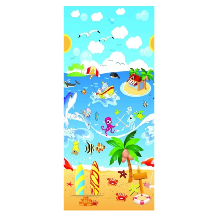 Covor interactiv pentru copii idealSTORE Ocean Adventure, DIMENSIUNI: 180 x 150 x 0.5 cm, Culoarea Albastru