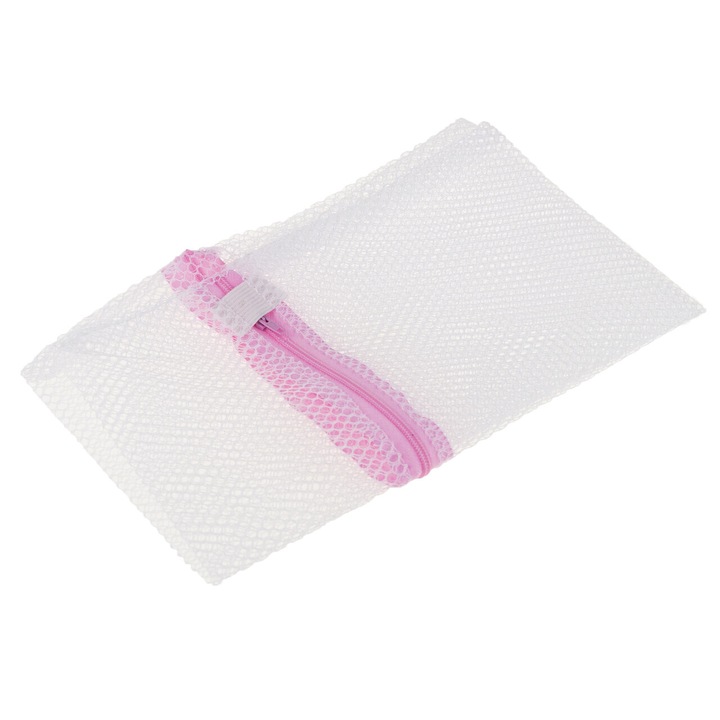 Sac de rufe cu fermoar, plasa, 60x50cm, transparent