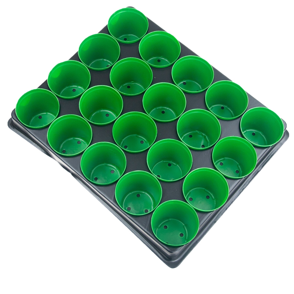 Set tava si ghivece pentru rasaduri, 20 bucati, plastic, verde/negru ...