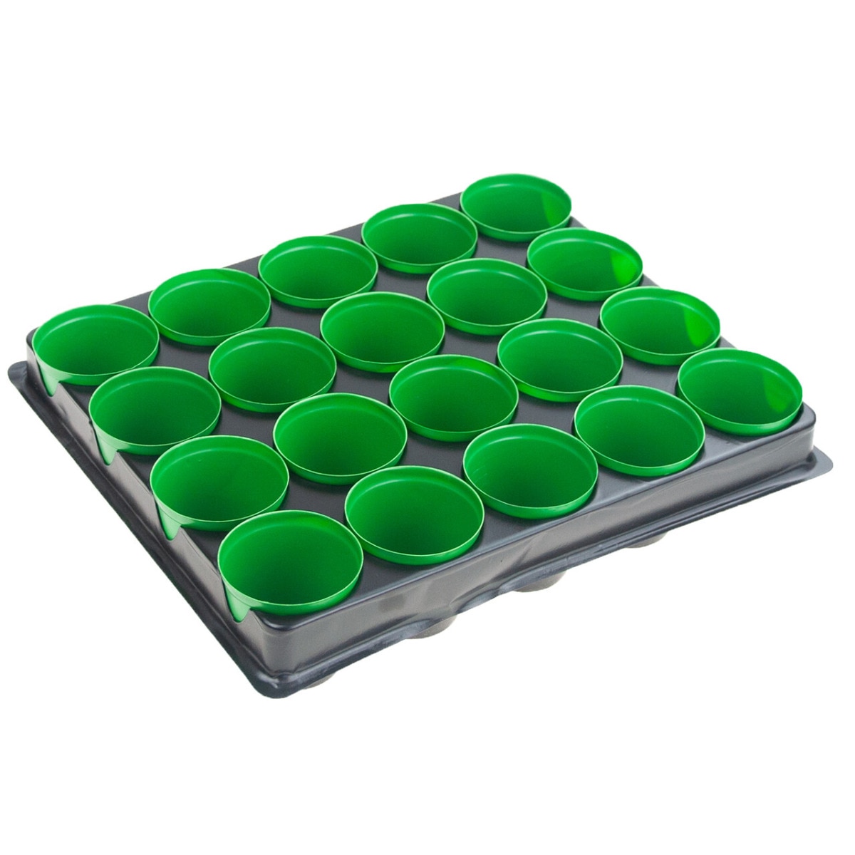Set tava si ghivece pentru rasaduri, 20 bucati, plastic, verde/negru ...
