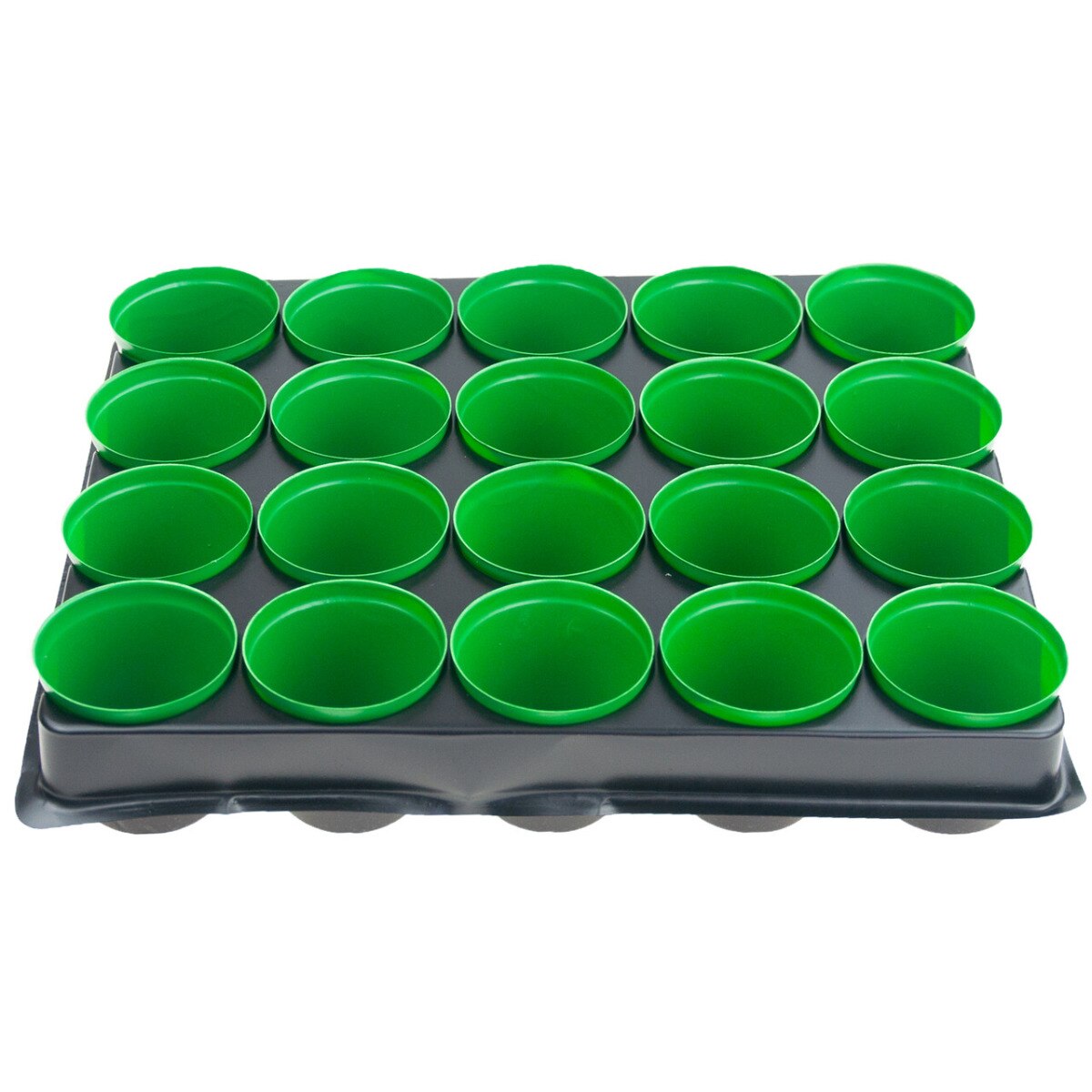 Set tava si ghivece pentru rasaduri, 20 bucati, plastic, verde/negru ...