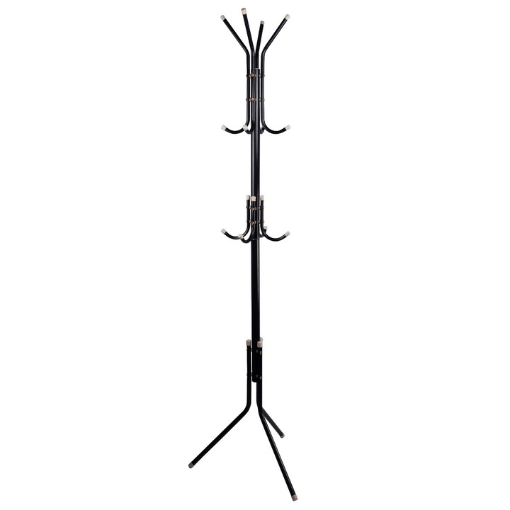 Cuier, 12 carlige, negru, 42x42x170cm