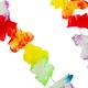 Set hawaiian cu flori colorate - colier, bentita, bratari, multicolor, 50cm
