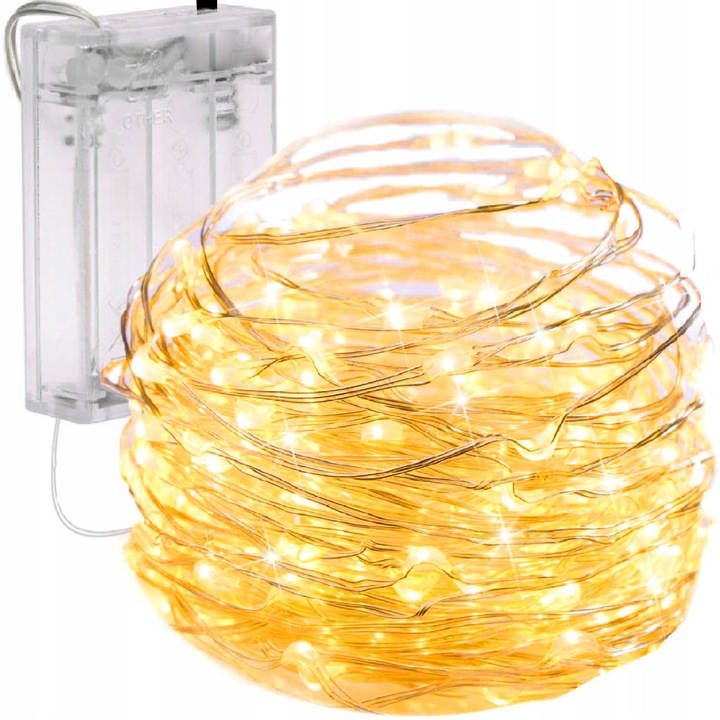 Ghirlanda decorativa, 80 LED-uri, 4.30m, 3 x AA, Lumina calda