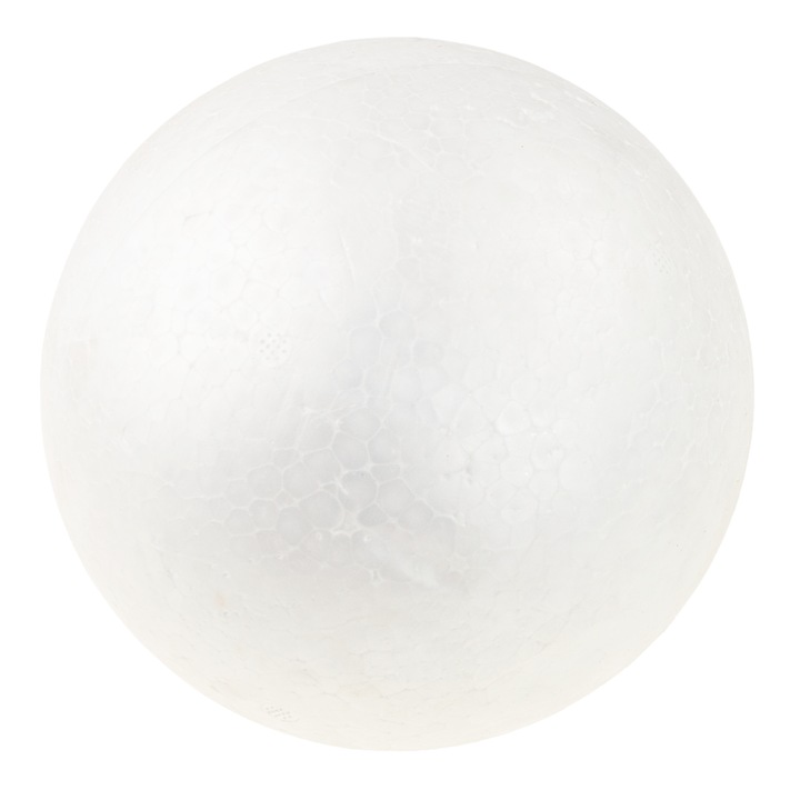 Glob decorativ pentru proiecte creative, polistiren, 15cm, alb