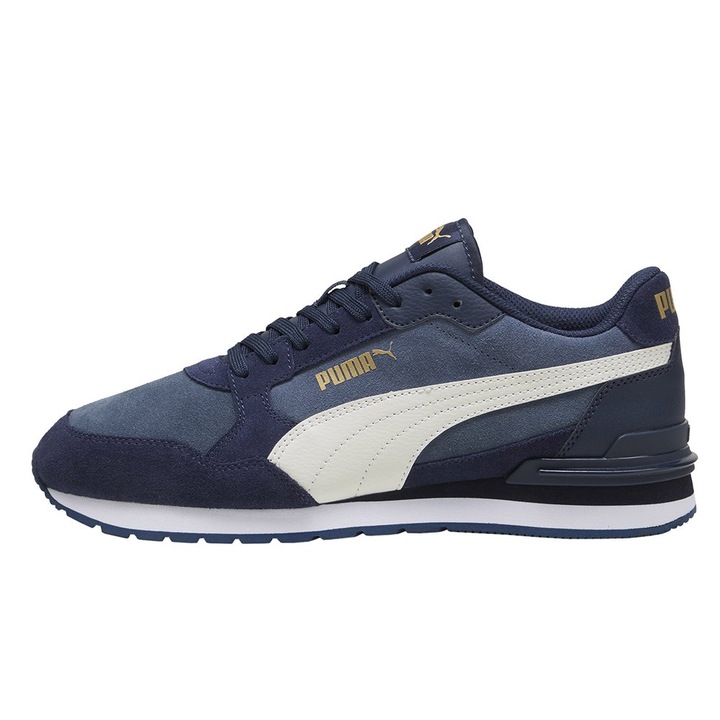 Puma, Велурени спортни обувки ST Runner v4 със синтетика, Тъмносин