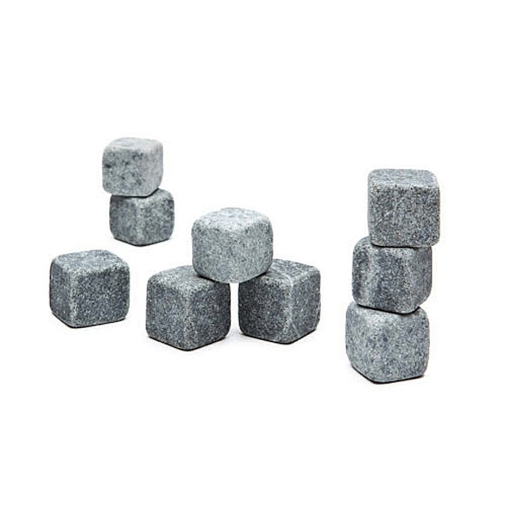 Set 9 cuburi de gheata din piatra, pentru Whisky, 2x2x2cm, gri