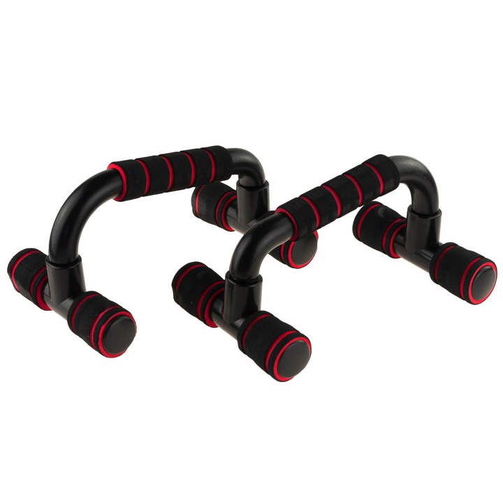 Set 2 manere flotari, negru/rosu, 21x13,5x13cm