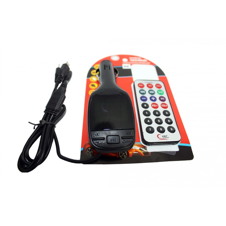 FM MP3 adó USB-vel és pilottal, 206 frekvencia, 1,4" LCD képernyő, 12V-24V DC