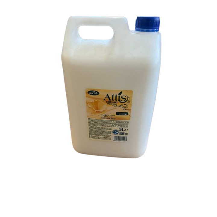 Sapun lichid cremos Attis, lapte si miere, 5 l, testat dermatologic