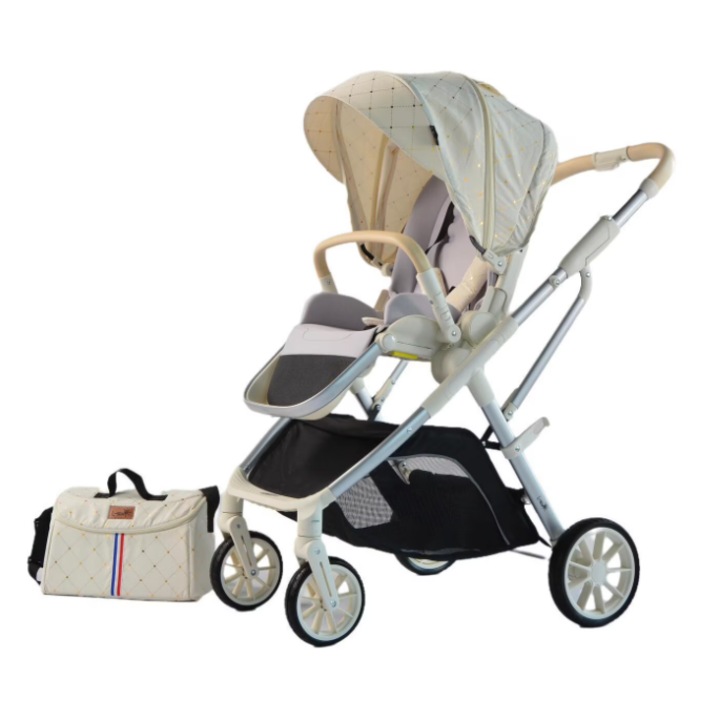 Carucior sport 2 in 1, cu pozitie de somn, reversibil, geanta scutece, Cu husa de iarna, Colectia Lux, Alb