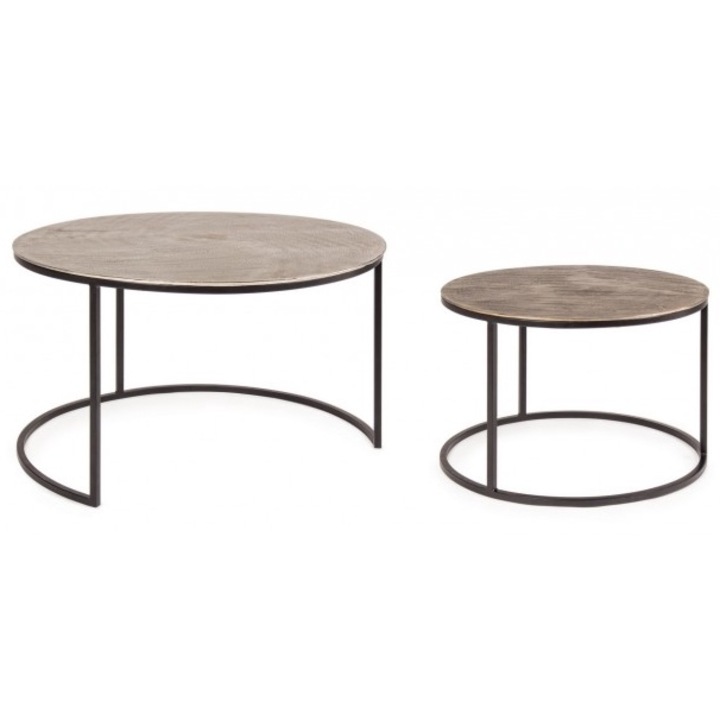 2 db Amira alumínium vas asztal készlet 60x40 cm, 80x45 cm