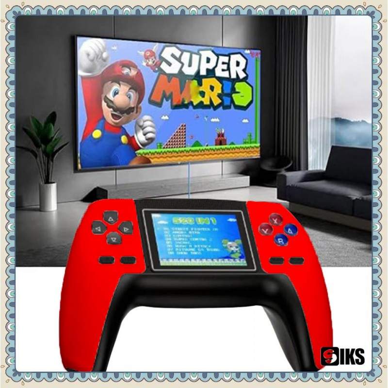 Consola De Jocuri Video P5 SIKS, Portabila, 520 Jocuri Retro, Display Rezolutie 320x240, Iesire AV, Incarcare USB, 1020mAh, Rosu