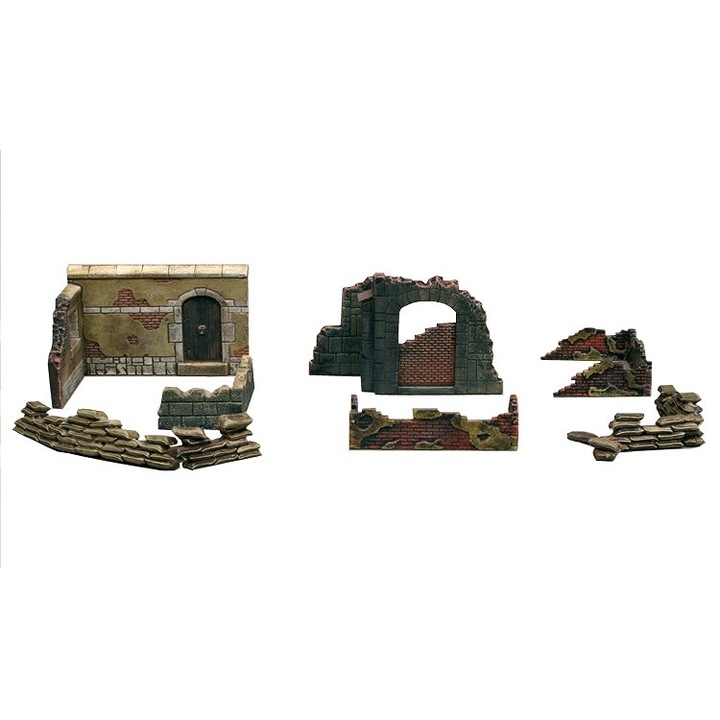 Accesorii pentru diorame de construit Italeri WWII Wall and Ruins set II 1:72 ITA 6090