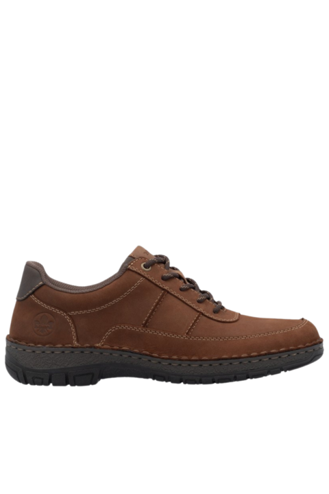 Pantofi casual, barbati, RIEKER, 05106-22 maro, piele nabuk, Maro