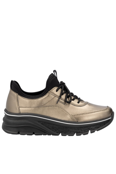 Pantof sport, dama, RIEKER ANTISTRESS, 48050-90 bronz, piele ecologica, Bronz