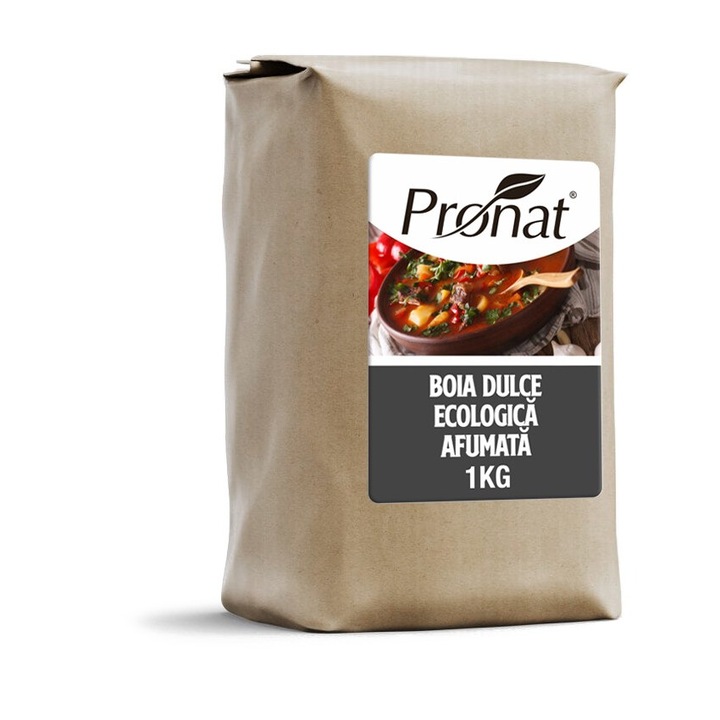 Boia de ardei dulce bio, afumata, 1kg Pronat